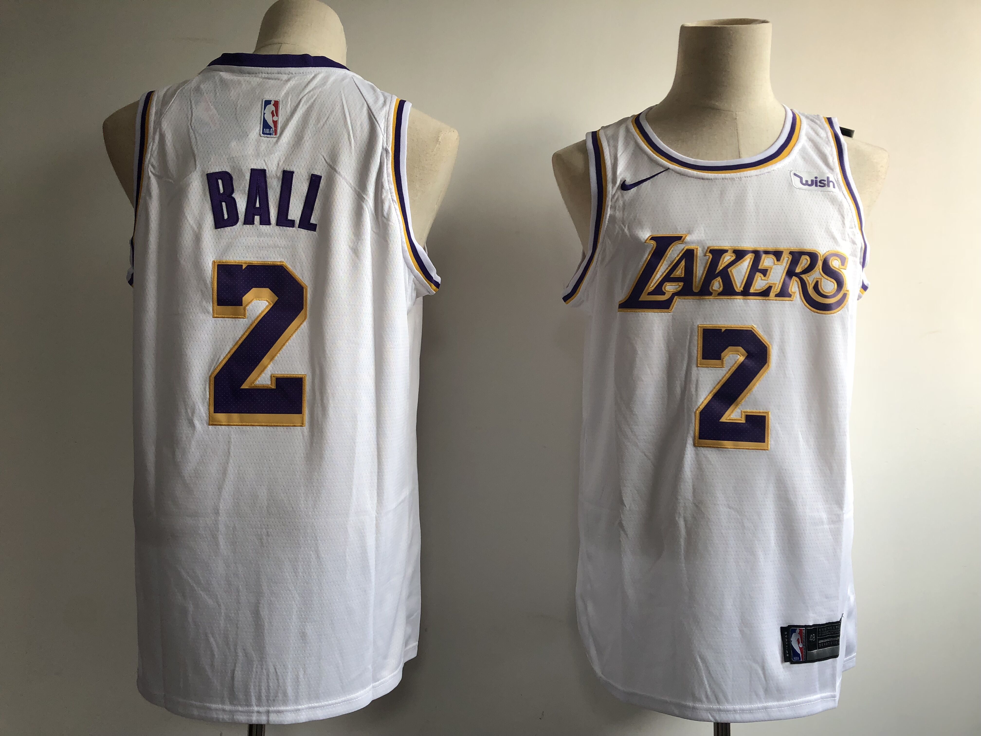 Men Los Angeles Lakers #2 Ball white Nike NBA Jerseys->los angeles lakers->NBA Jersey